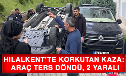 Hilalkent’te Korkutan Kaza: Araç Ters Döndü, 2 Yaralı