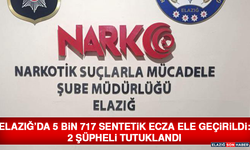 Elazığ’da 5 Bin 717 Sentetik Ecza Ele Geçirildi: 2 Şüpheli Tutuklandı