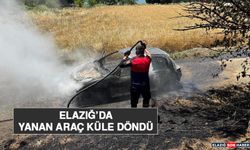 Elazığ’da Yanan Araç Küle Döndü