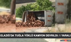 Elazığ’da Tuğla Yüklü Kamyon Devrildi: 1 Yaralı