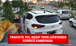 Trafikte Yol Kesip Tepki Gösteren Sürücü Kamerada