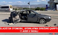 Elazığ’da Otomobil, Aydınlatma Direğine Çarptı: 1’i Ağır 3 Yaralı