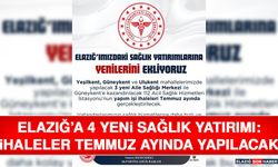 Elazığ’a 4 Yeni Sağlık Yatırımı: İhaleler Temmuz Ayında Yapılacak