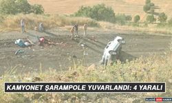 Kamyonet Şarampole Yuvarlandı: 4 Yaralı
