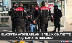 Elazığ’da Aydınlatılan 18 Yıllık Cinayette 1 Kişi Daha Tutuklandı
