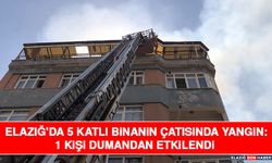 Elazığ'da 5 Katlı Binanın Çatısında Yangın: 1 Kişi Dumandan Etkilendi
