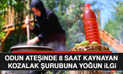 Odun Ateşinde 8 Saat Kaynayan Kozalak Şurubuna Yoğun İlgi