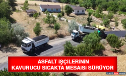 Asfalt İşçilerinin Kavurucu Sıcakta Mesaisi Sürüyor