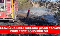 Elazığ'da Ekili Tarlada Çıkan Yangın Ekiplerce Söndürüldü