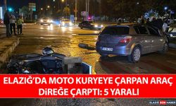 Elazığ’da Kaza: Moto Kuryeye Çarpan Araç Direğe Çarptı