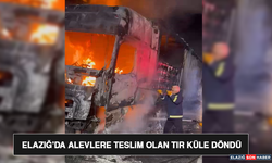 Elazığ'da Alevlere Teslim Olan Tır Küle Döndü