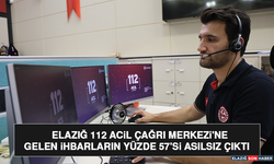 Elazığ 112 Acil Çağrı Merkezi'ne Gelen İhbarların Yüzde 57'si Asılsız Çıktı