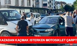 Kazadan Kaçmak İsterken Motosiklet Çarptı