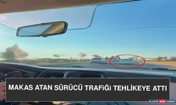 Makas Atan Sürücü Trafiği Tehlikeye Attı