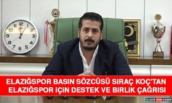 Elazığspor Basın Sözcüsü Siraç Koç’tan Elazığspor İçin Destek ve Birlik Çağrısı