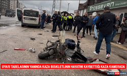 Uyarı Tabelasının Yanında Kaza Bisikletlinin Hayatını Kaybettiği Kaza Kamerada