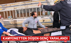 Kamyonetten Düşen Genç Yaralandı