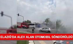 Elazığ'da Alev Alan Otomobil Söndürüldü
