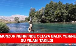 Munzur Nehri’nde Oltaya Balık Yerine Su Yılanı Takıldı