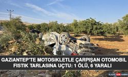 Gaziantep'te Motosikletle Çarpışan Otomobil Fıstık Tarlasına Uçtu: 1 Ölü, 6 Yaralı