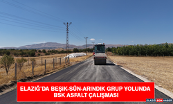 Elazığ’da Beşik-Sün-Arındık Grup Yolunda BSK Asfalt Çalışması