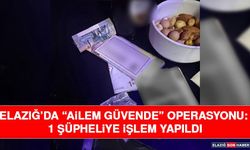 Elazığ’da “Ailem Güvende” Operasyonu: 1 Şüpheliye İşlem Yapıldı