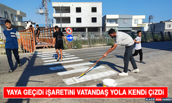Yaya Geçidi İşaretini Vatandaş Yola Kendi Çizdi