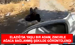 Elazığ'da Yaşlı Bir Adam, Zincirle Ağaca Bağlanmış Şekilde Görüntülendi