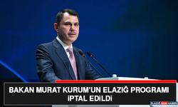 Bakan Murat Kurum’un Elazığ Programı İptal Edildi