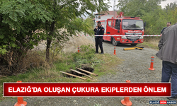 Elazığ'da Oluşan Çukura Ekiplerden Önlem