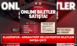Elazığspor - Arnavutköy Belediyespor Biletleri Satışa Çıktı