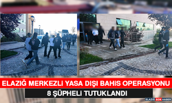 Elazığ Merkezli Yasa Dışı Bahis Operasyonu: 8 Şüpheli Tutuklandı