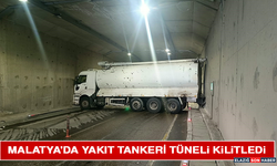 Malatya'da Yakıt Tankeri Tüneli Kilitledi