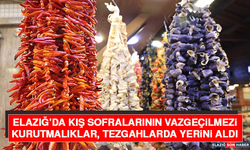 Elazığ’da Kış Sofralarının Vazgeçilmezi Kurutmalıklar, Tezgahlarda Yerini Aldı
