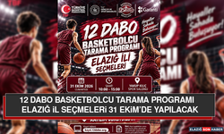 12 DABO Basketbolcu Tarama Programı Elazığ İl Seçmeleri 31 Ekim’de Yapılacak