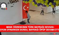 Minik Öğrencinin Türk Bayrağı Sevgisi: Oyun Oynarken Durdu, Bayrağı Öpüp Devam Etti