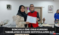 Boncuklu İğne Oyası Kursunu Tamamlayan 20 Kadın Sertifikalarını Aldı