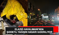 Elazığ Havalimanı’nda Şiddetli Yağışın Hasarı Gideriliyor