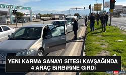 Yeni Karma Sanayi Sitesi Kavşağında 4 Araç Birbirine Girdi