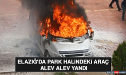 Elazığ'da Park Halindeki Araç Alev Alev Yandı