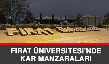 Fırat Üniversitesi'nde Kar Manzaraları