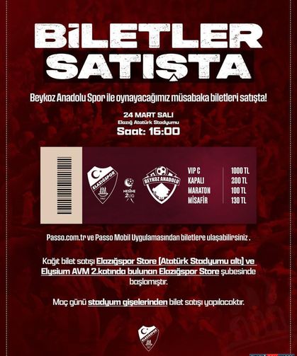 Beykoz Maçı Biletleri Satışta