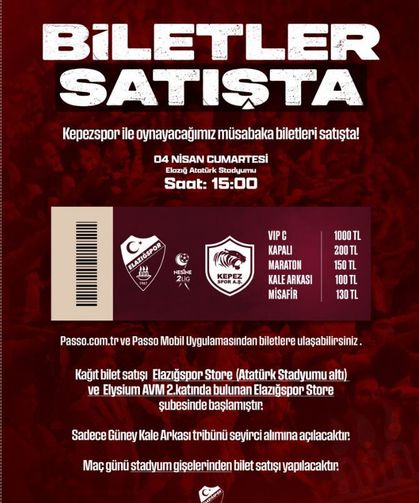 Kepezspor Maçı Biletleri Satışta
