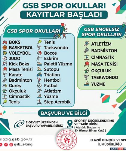 GSB Yaz Okulları Kayıtları Başladı