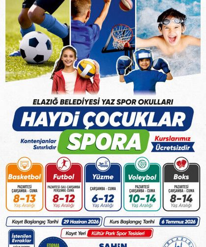 Elazığ Belediyesi Yaz Spor Kurslarına Kayıtlar Başlıyor