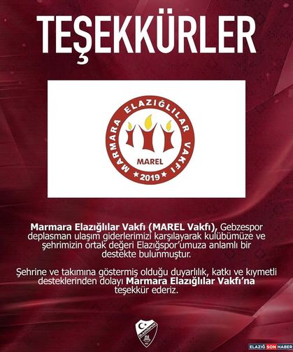 Elazığspor’a Bir Derstek de MARED’den