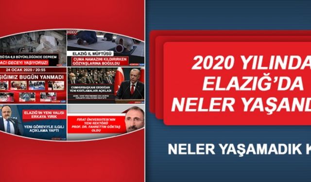 2020 Yılında Elazığ'da Neler Yaşandı?