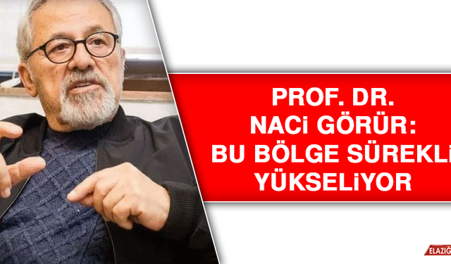 Prof. Dr. Naci Görür: Bu bölge sürekli yükseliyor