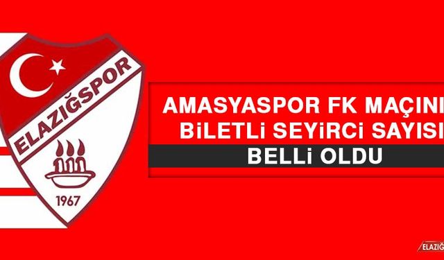 Amasyaspor FK Maçının Biletli Seyirci Sayısı Belli Oldu