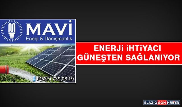 Enerji İhtiyacı Güneşten Sağlanıyor